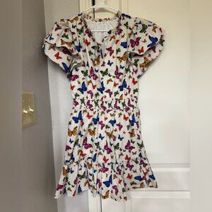 Sugarlips White Dress with Colorful Butterfly Accents
